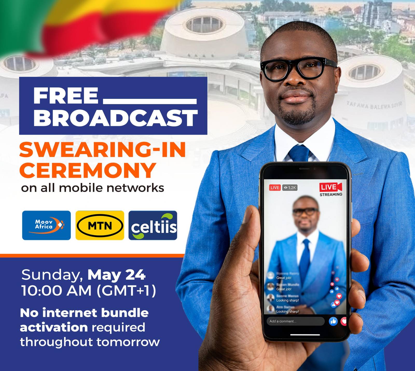 Unprecedented digital access for Bénin’s presidential oath ceremony