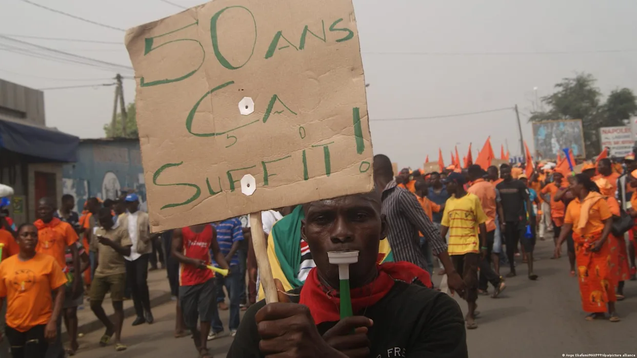 Past protests in Togo, such as this 2017 demonstration against the government, were met with repression and bans