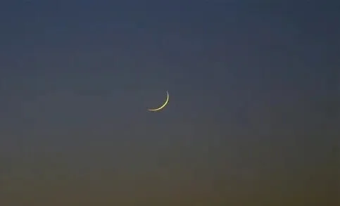Lunar crescent over Senegal at dusk
