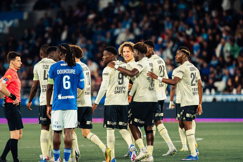 Action shot from AS Monaco vs Strasbourg match