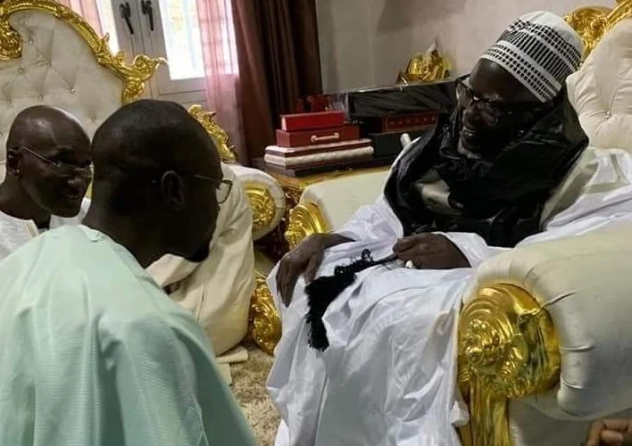 Ousmane Sonko received by the General Khalif of the Mourides, Serigne Mountakha Mbacké