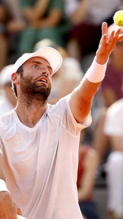 Quentin Halys, à Roland-Garros, le 24 mai 2026. (YOAN VALAT / MAXPPP)