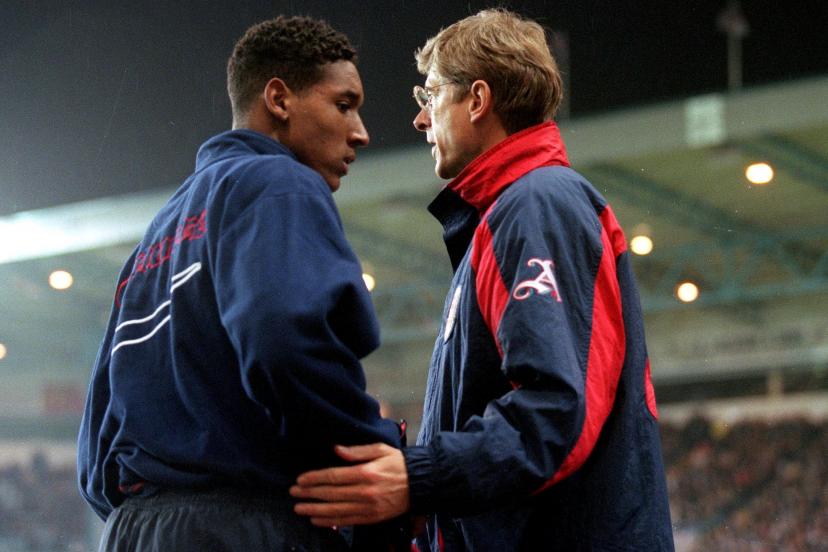 Nicolas Anelka with Arsène Wenger, Arsenal manager, two months after the striker’s move from Paris to London