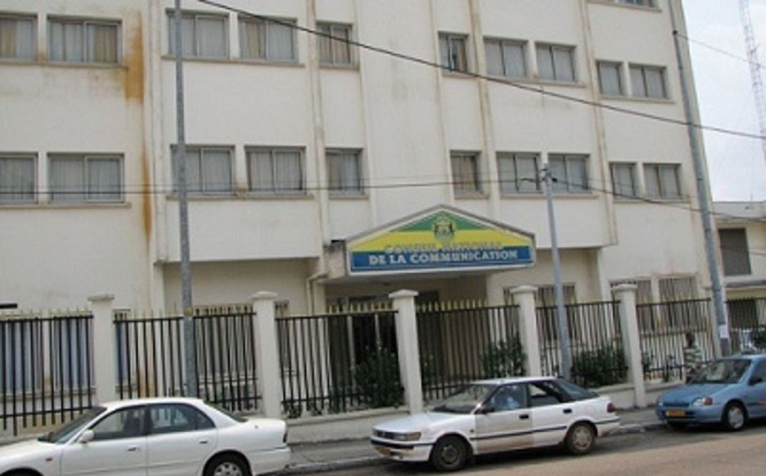 Damaged office space at Gabon's media regulator