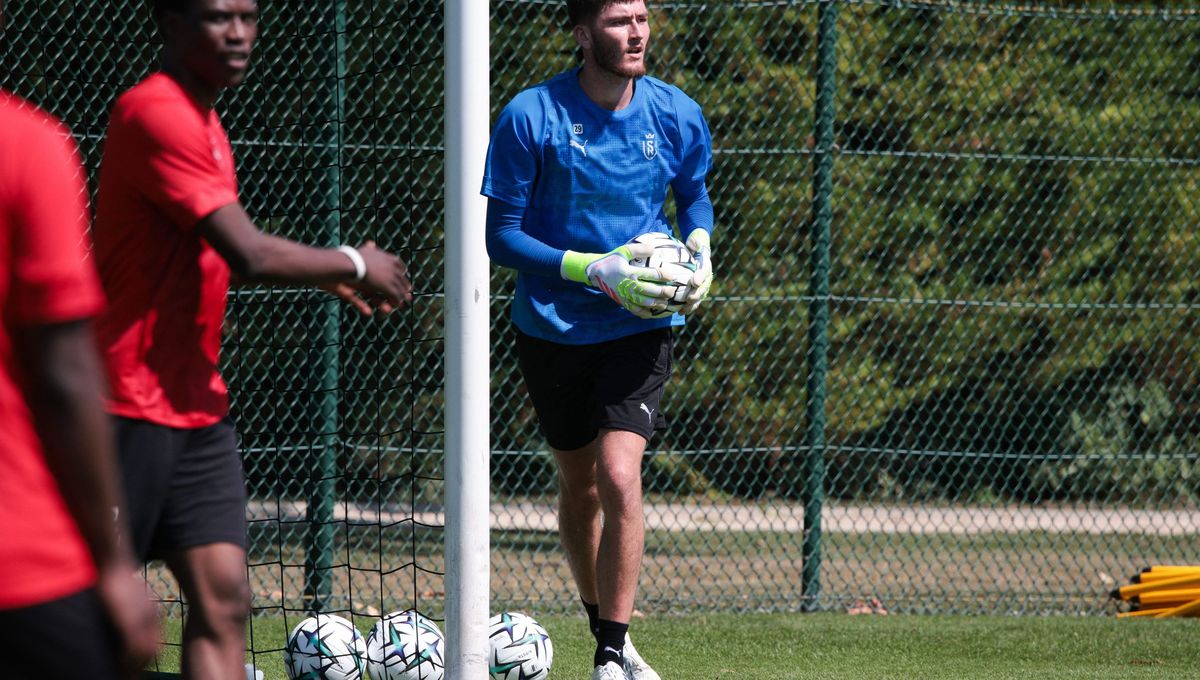 Ewen Jaouen, goalkeeper of Stade de Reims, at the Raymond Kopa life center