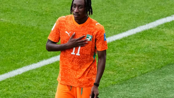 Yan Diomandé in action for RB Leipzig