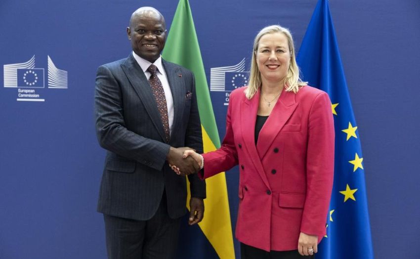 Gabonese leader meeting EU commissioner