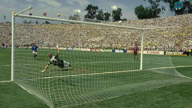 Roberto Baggio misses a penalty in 1994 final