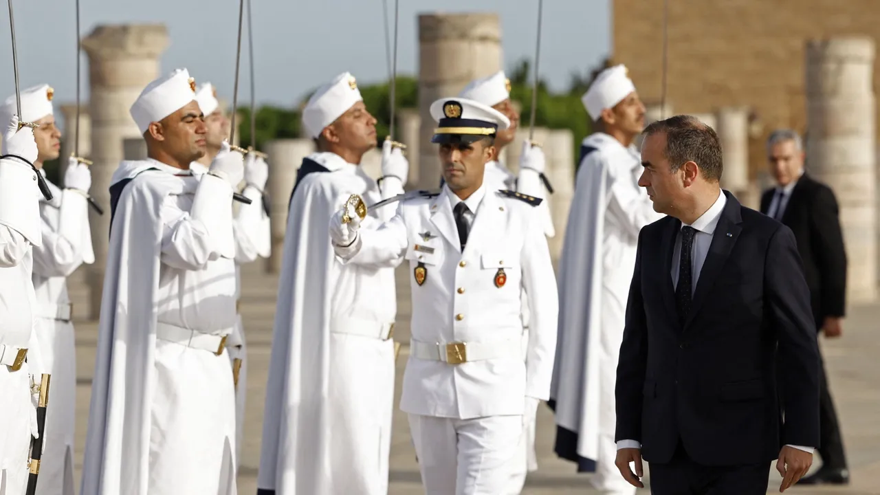 French prime minister shakes hands with Moroccan counterpart during Rabat visit
