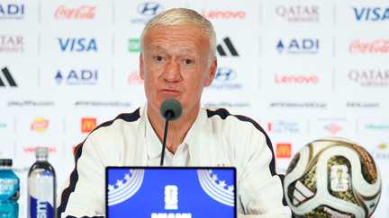 Didier Deschamps during his final press conference before the France-England third-place match on July 17, 2026, in Miami.