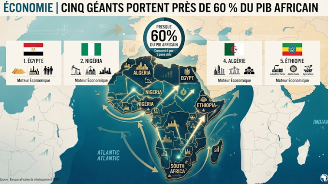 Chart showing Africa's top economies by GDP contribution