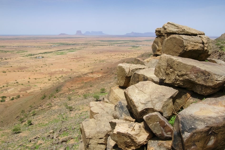Aerial view of Kyrnia village in central Mali