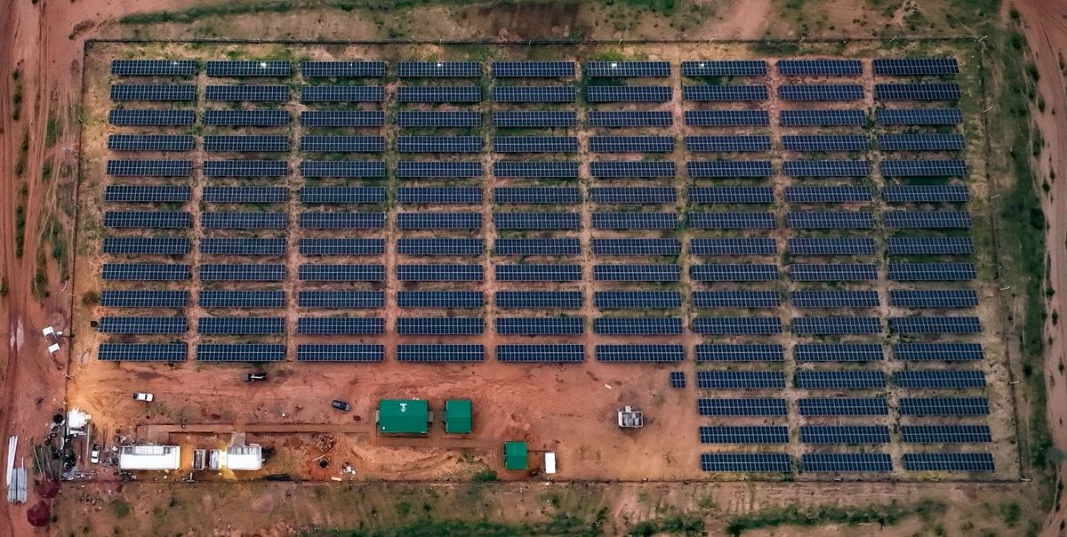 Aerial view of Tchad’s new solar power plant in Adré