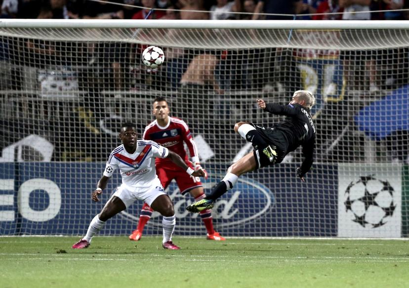 Antoine Griezmann scores against Lyon in 2013